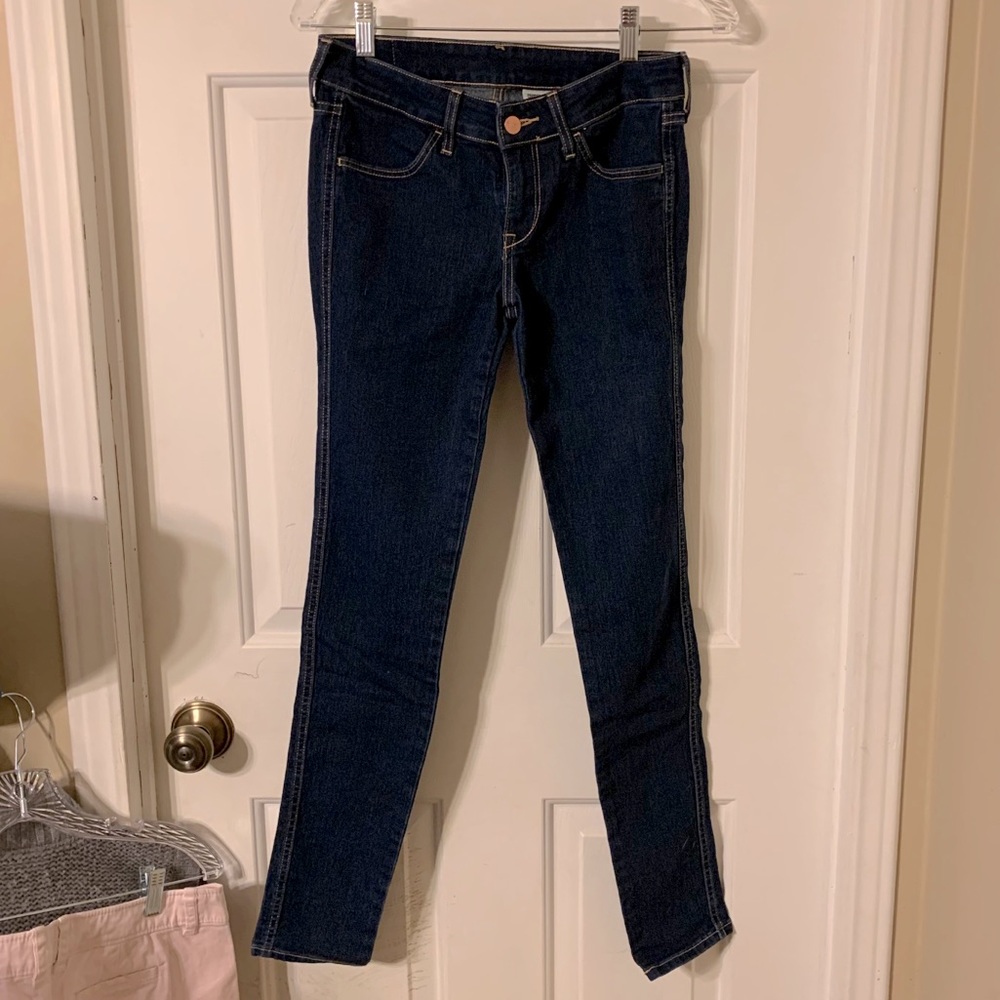 Dark blue denim skinny jeans